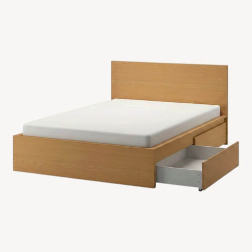 Used IKEA Malm Queen Bed With 2 Storage Drawers for sale on AptDeco
