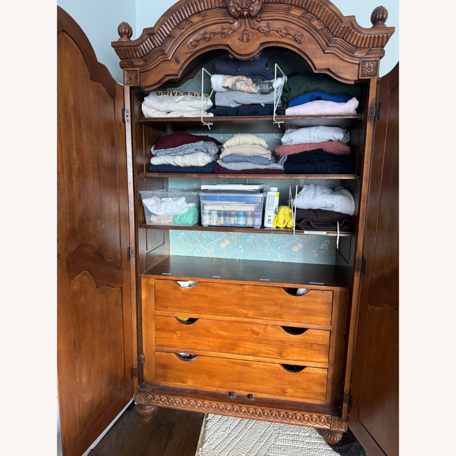 Laura Ashley French Country Cane Armoire - image-2