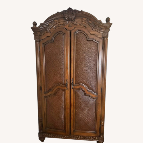 Used Laura Ashley French Country Cane Armoire for sale on AptDeco