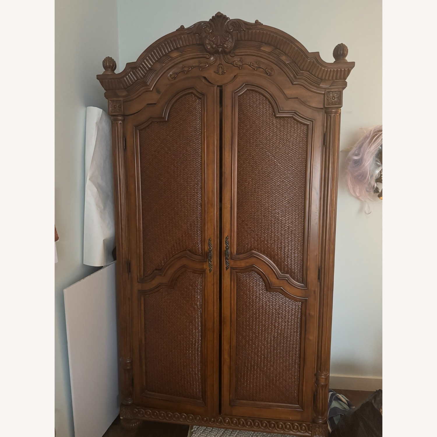 Laura Ashley French Country Cane Armoire - image-1