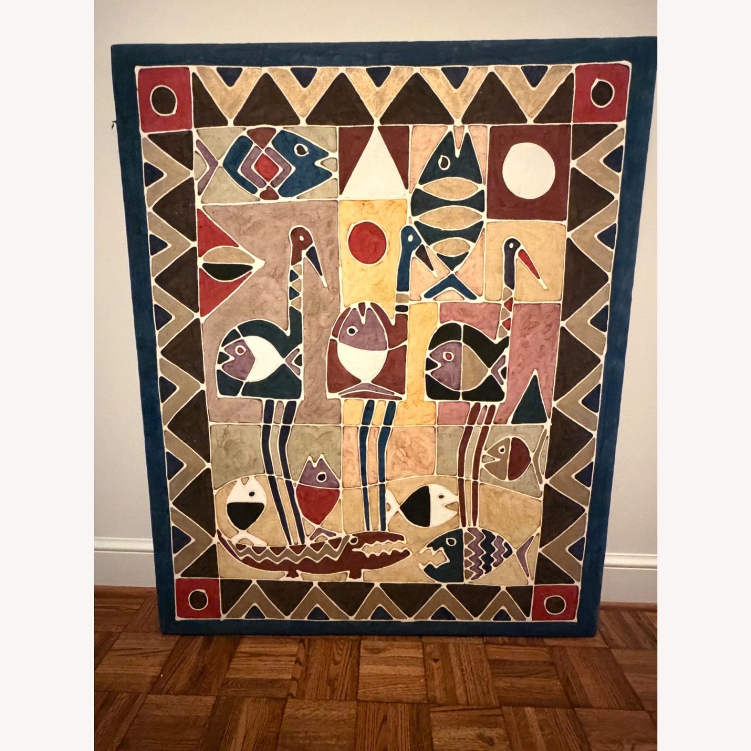 African Vintage Tapestry Painting Wild Life - image-6