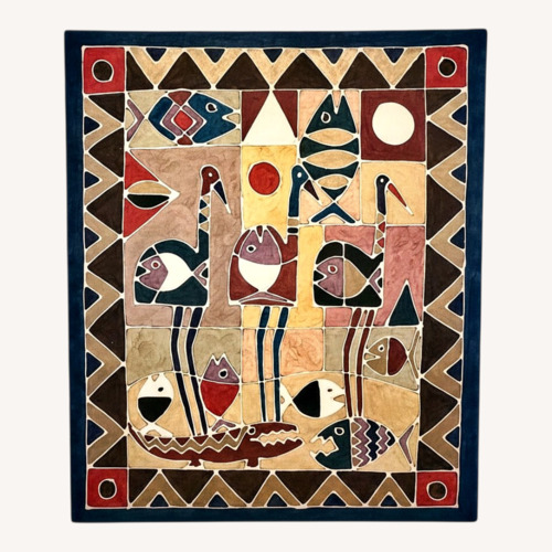 Used African Vintage Tapestry Painting Wild Life for sale on AptDeco