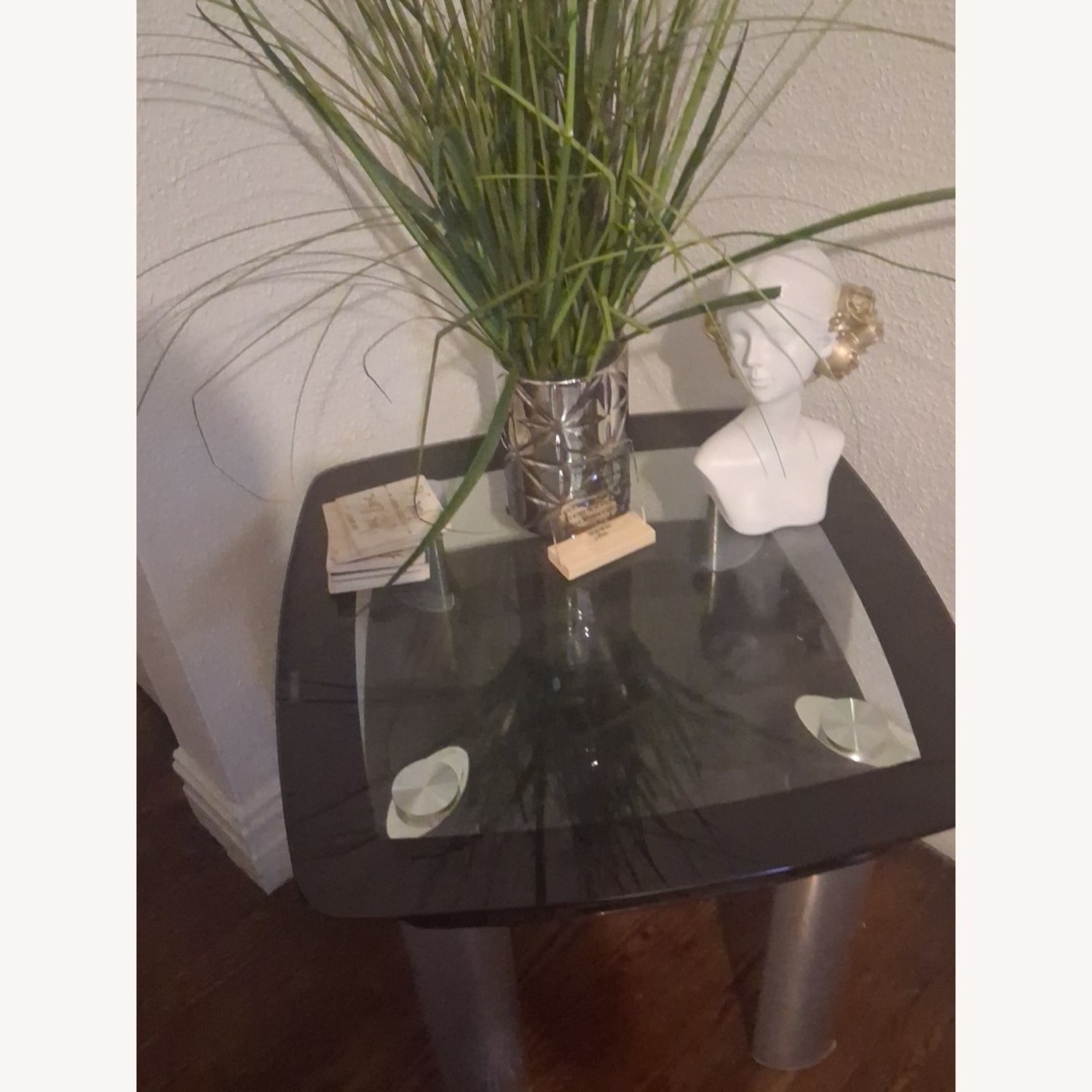 Light Gray Glass Coffee Table - image-2