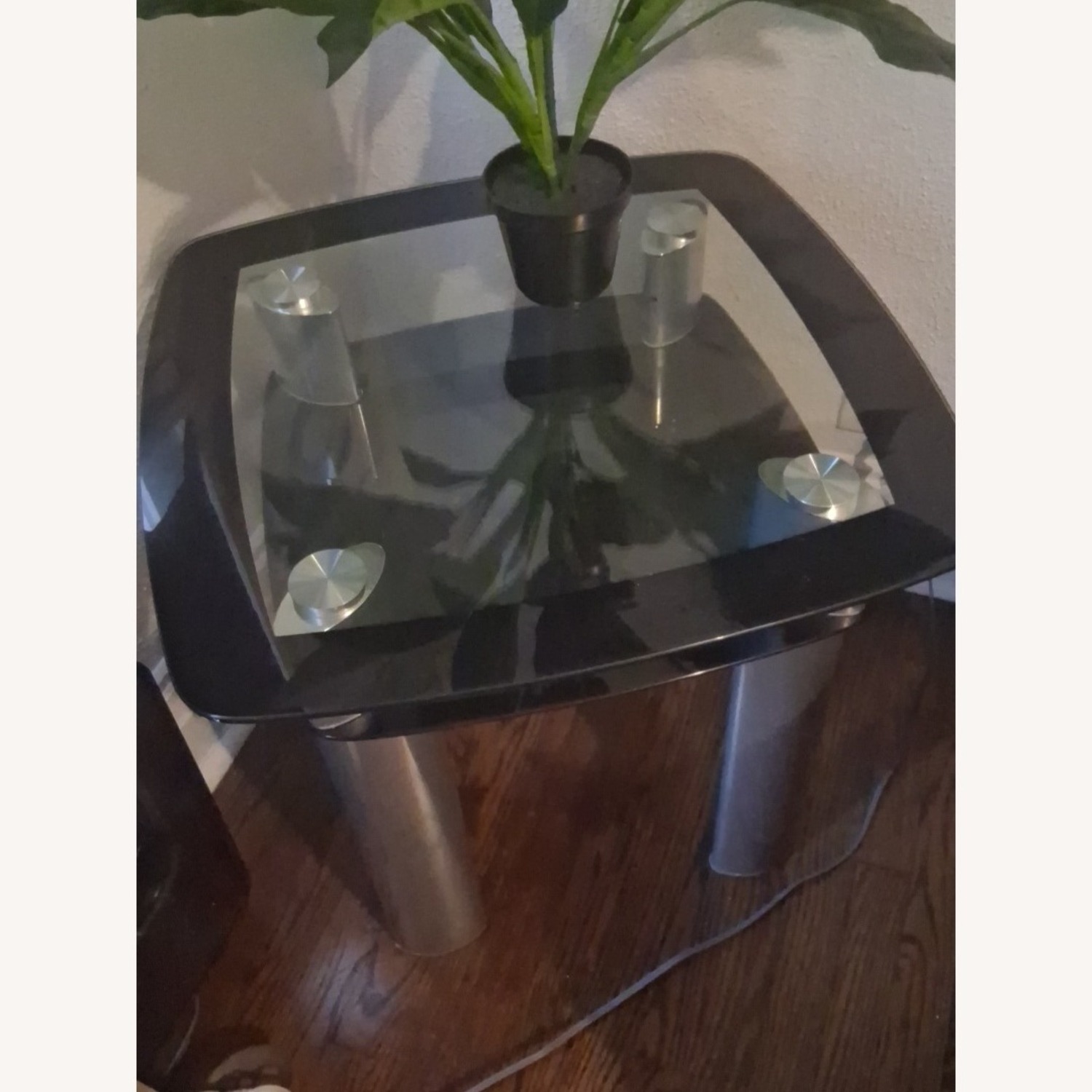 Light Gray Glass Coffee Table - image-1