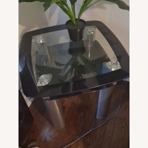 Used Light Gray Glass Coffee Table for sale on AptDeco