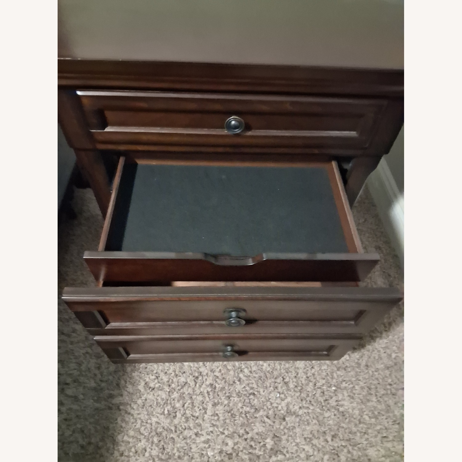 Dark Brown Wood Nightstand - image-4