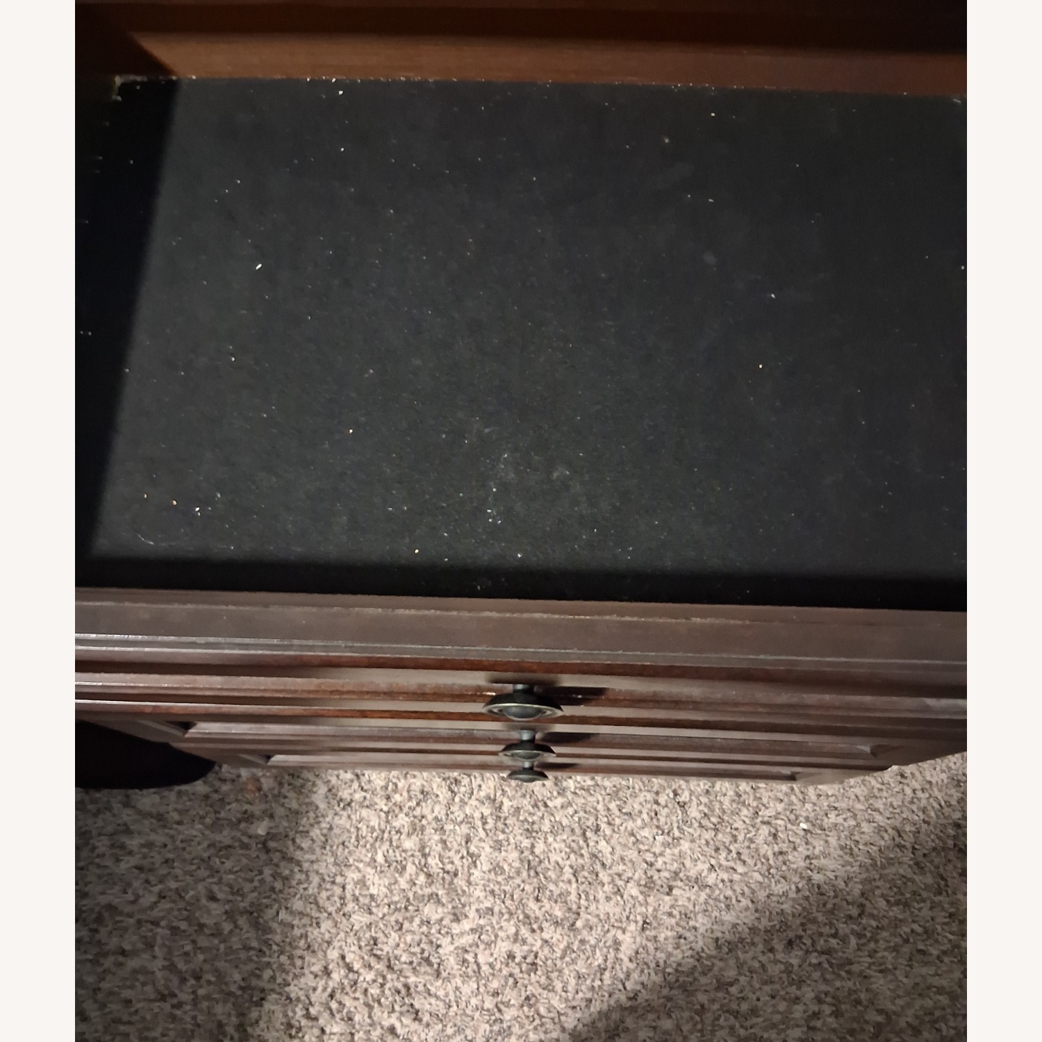 Dark Brown Wood Nightstand - image-2