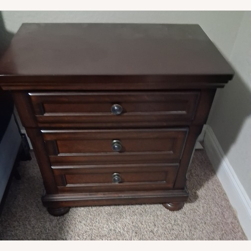 Used Dark Brown Wood Nightstand for sale on AptDeco