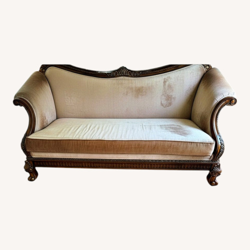 Used Elegant Carved Wood Sofa for sale on AptDeco