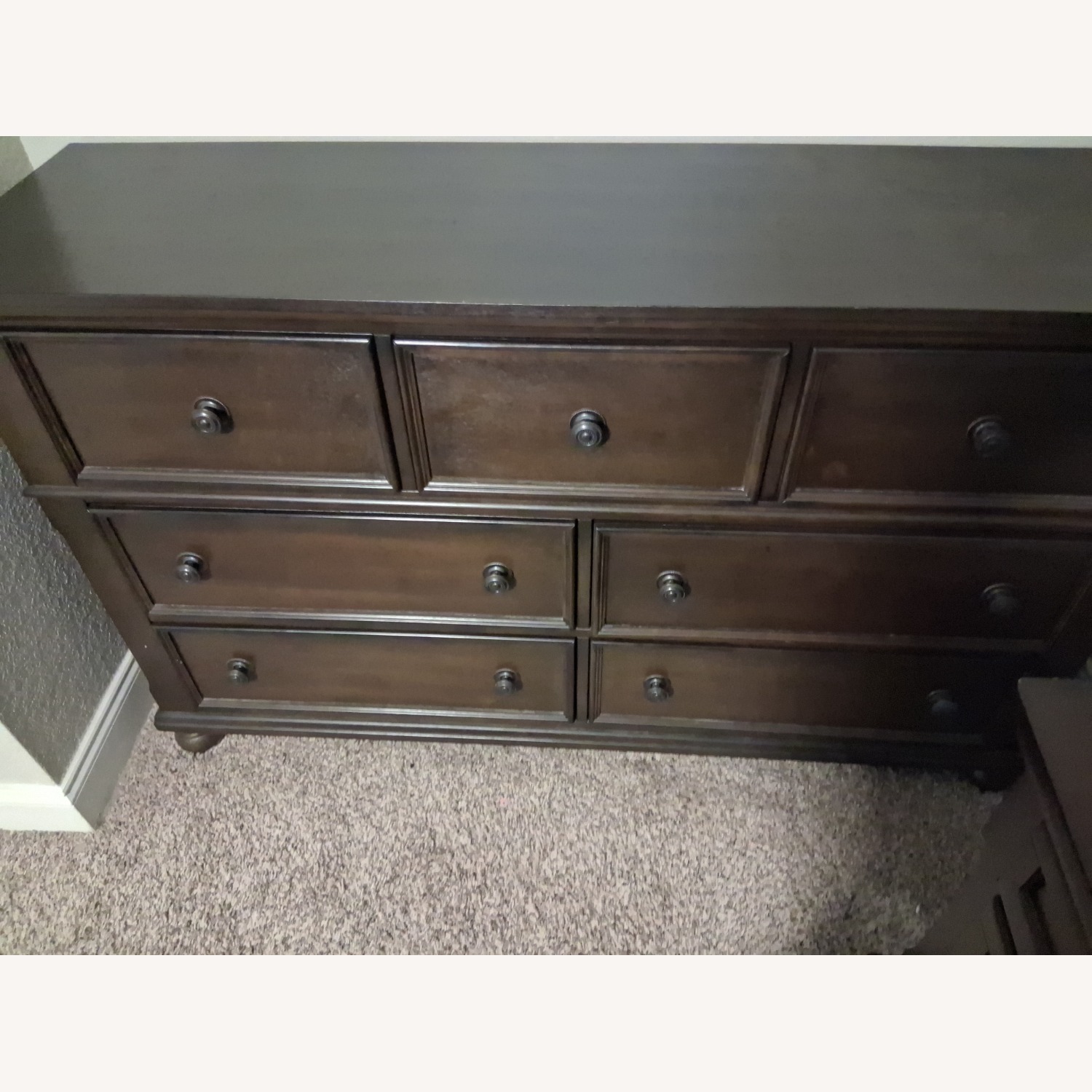 Dark Brown Wood Dresser - image-2