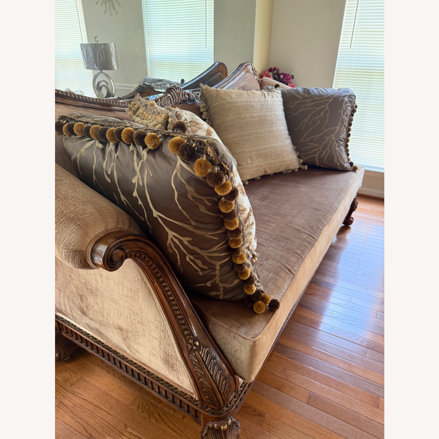 Carved Wood Sofa - image-2