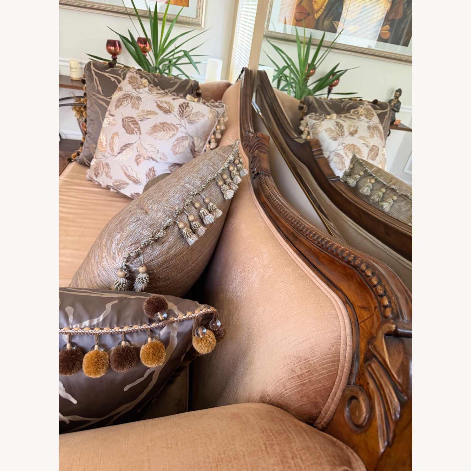 Carved Wood Sofa - image-3