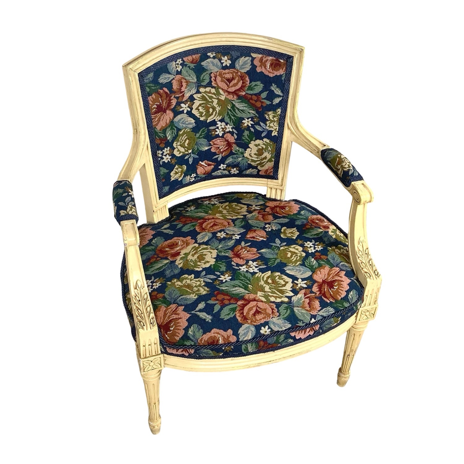 Louis XVI Style Provincial Fauteuil Armchair - image-1
