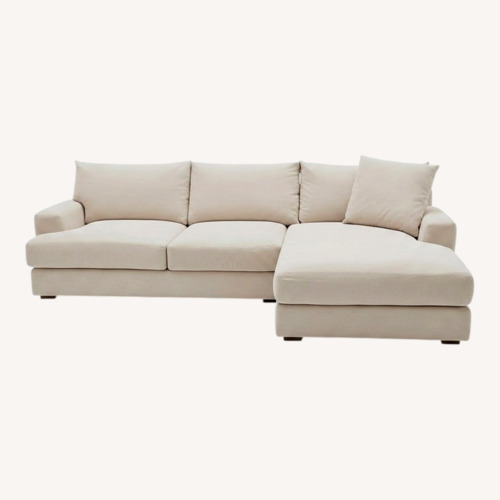 Used Z Gallerie Stella 2-Piece Chaise Sectional White for sale on AptDeco