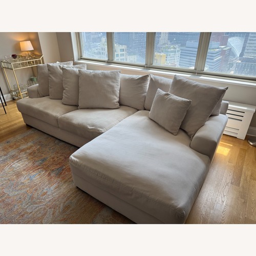 Used Z Gallerie Stella 2-Piece Chaise Sectional White for sale on AptDeco