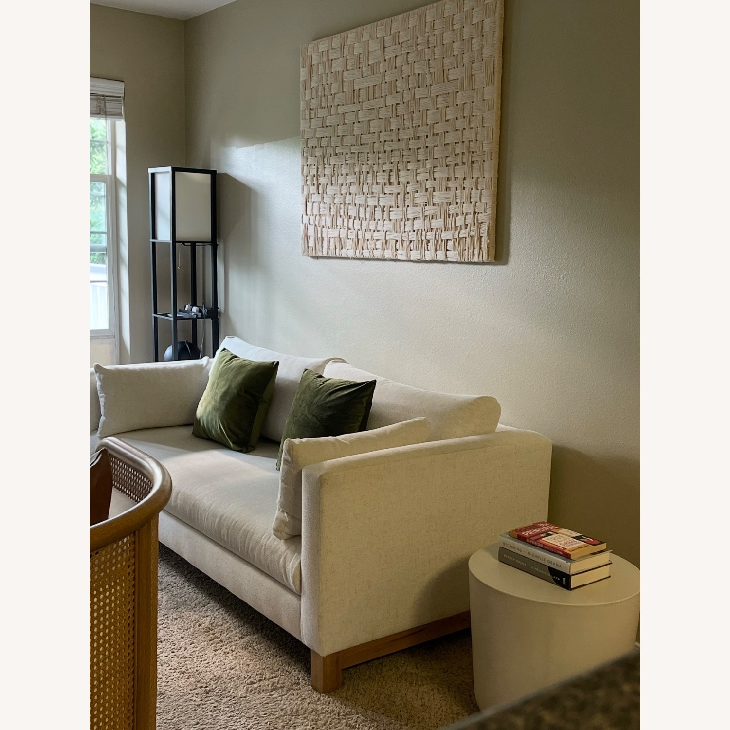 Crate & Barrel Pacific White Wood 2 Seater Sofa - image-3