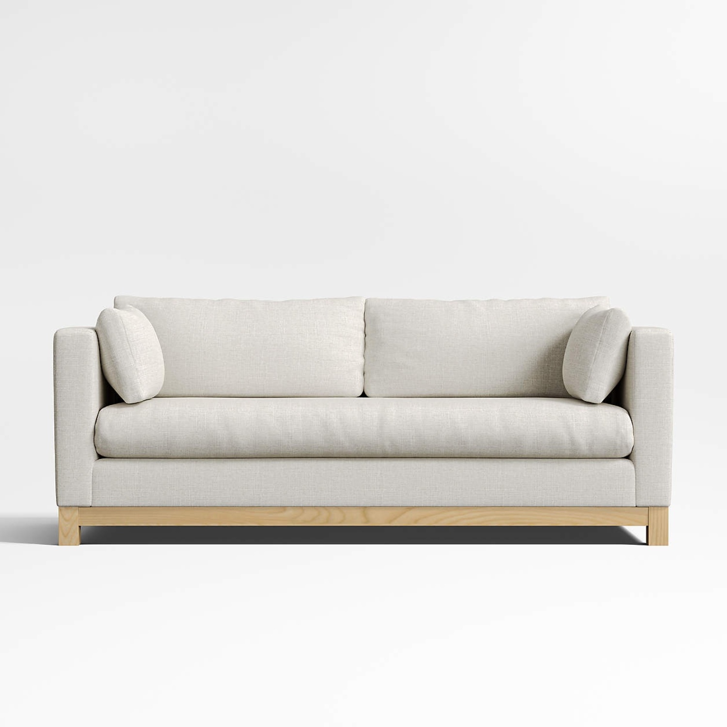 Crate & Barrel Pacific White Wood 2 Seater Sofa - image-4
