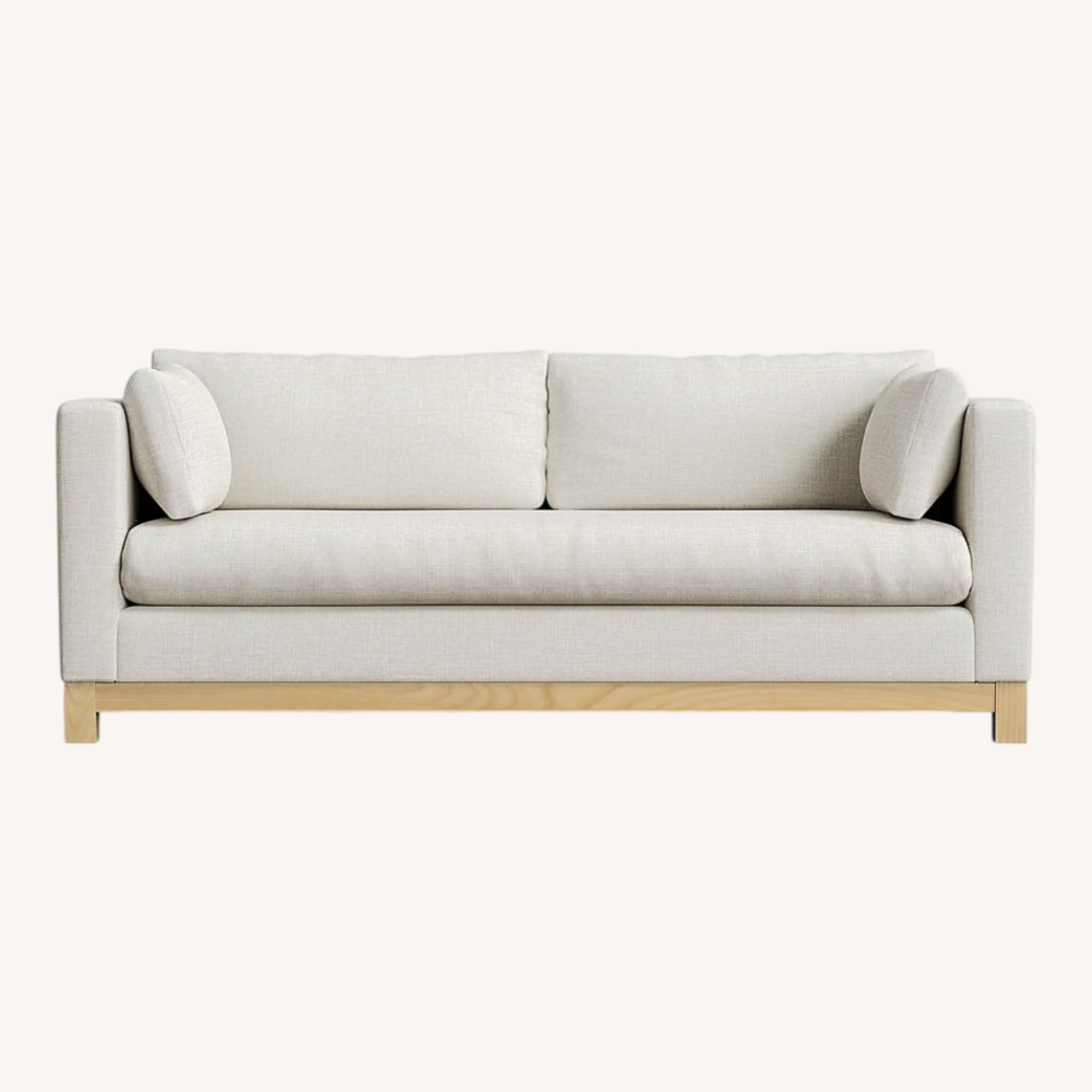 Crate & Barrel Pacific White Wood 2 Seater Sofa - image-0