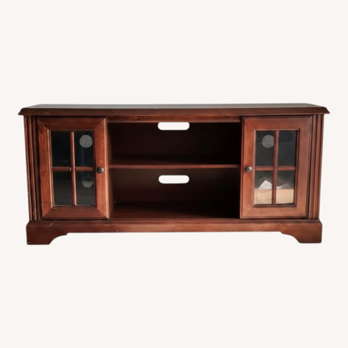 Used Dark Brown Wood Media Storage for sale on AptDeco