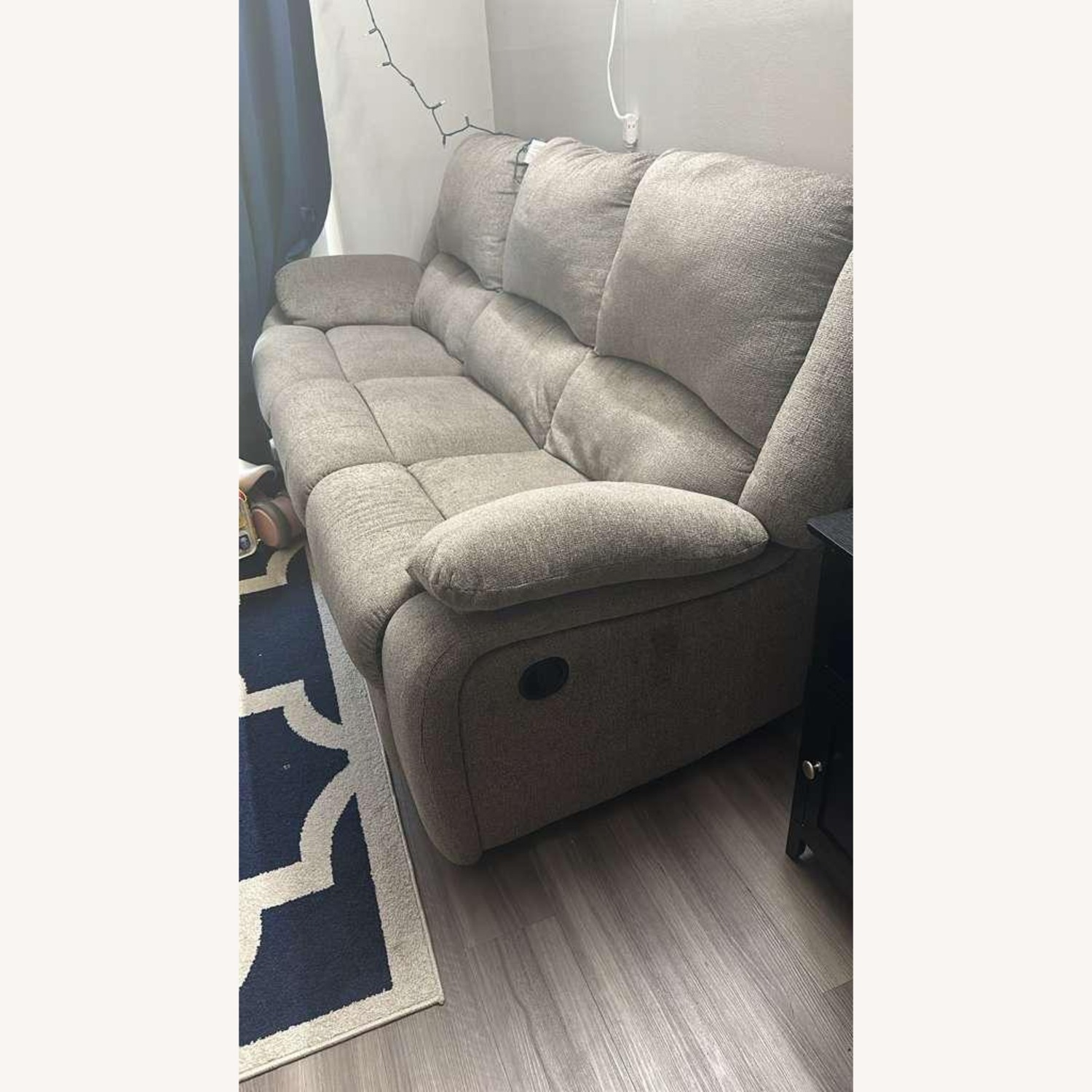 Dark Brown Fabric 3+ Seater Sofa - image-3