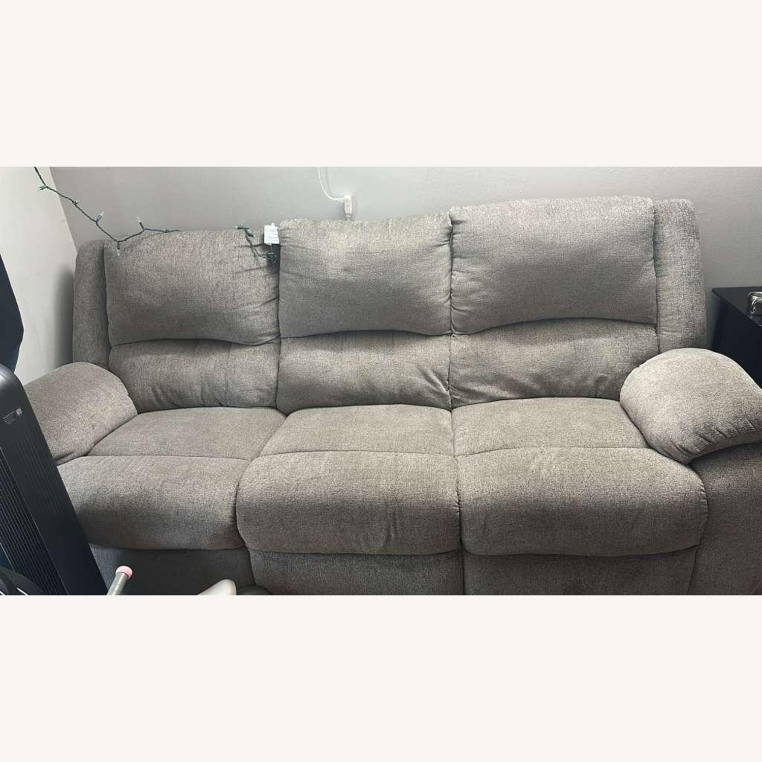Dark Brown Fabric 3+ Seater Sofa - image-1