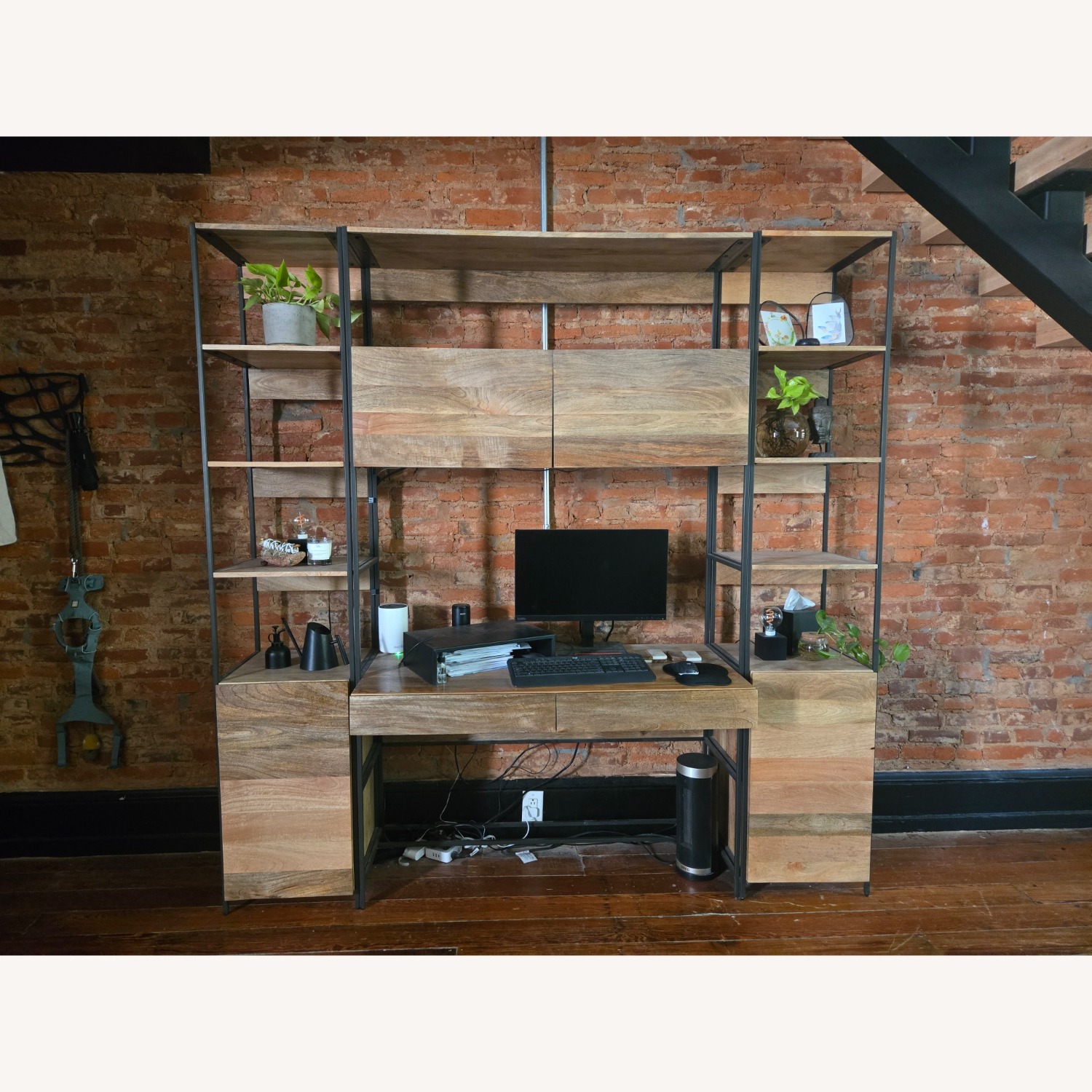 West Elm Industrial Solid Wood Modular Wall Desk - image-1