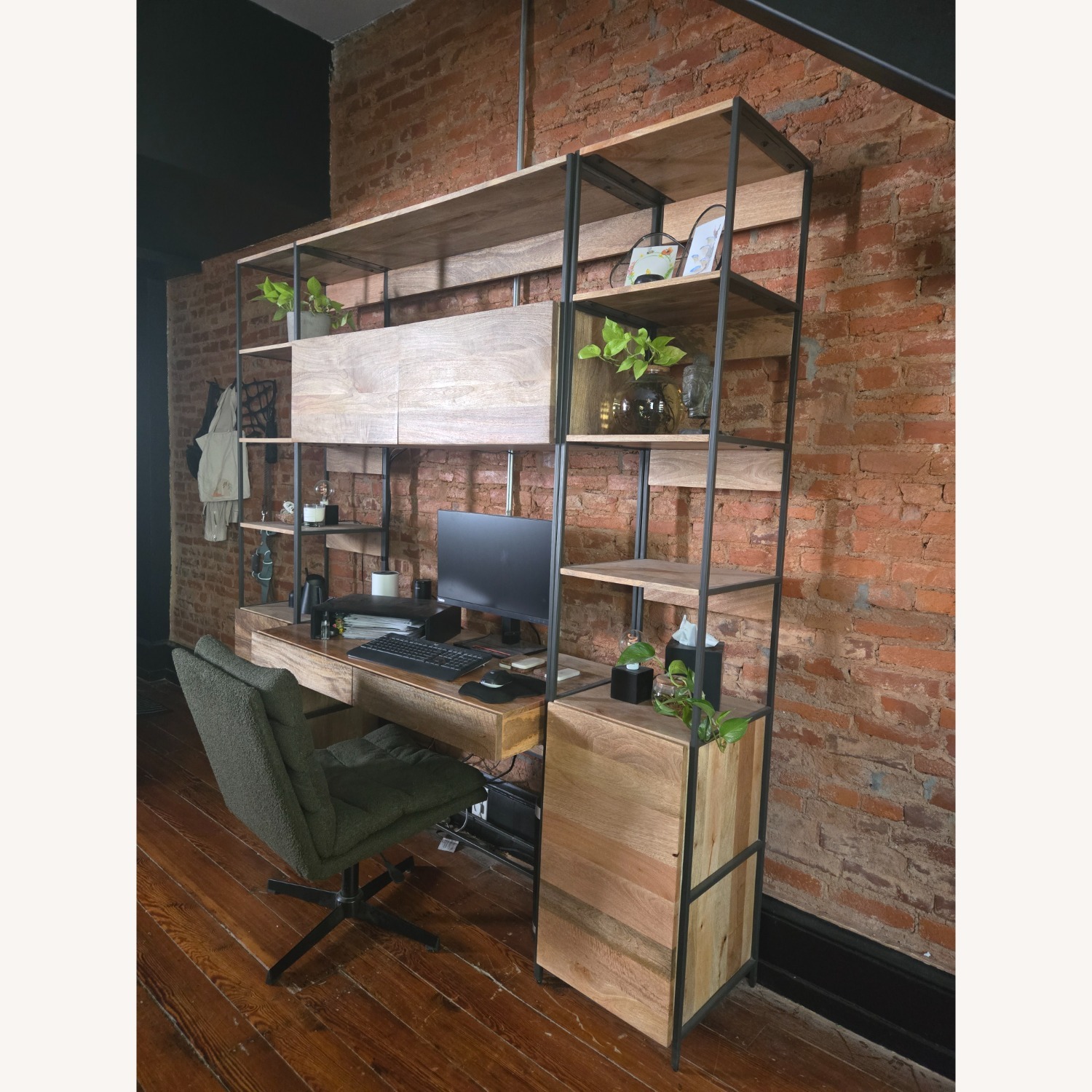 West Elm Industrial Solid Wood Modular Wall Desk - image-2