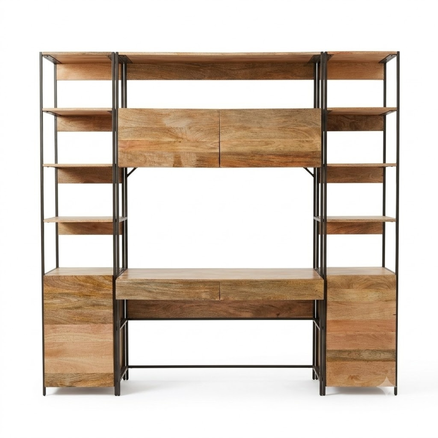 West Elm Industrial Solid Wood Modular Wall Desk - image-5