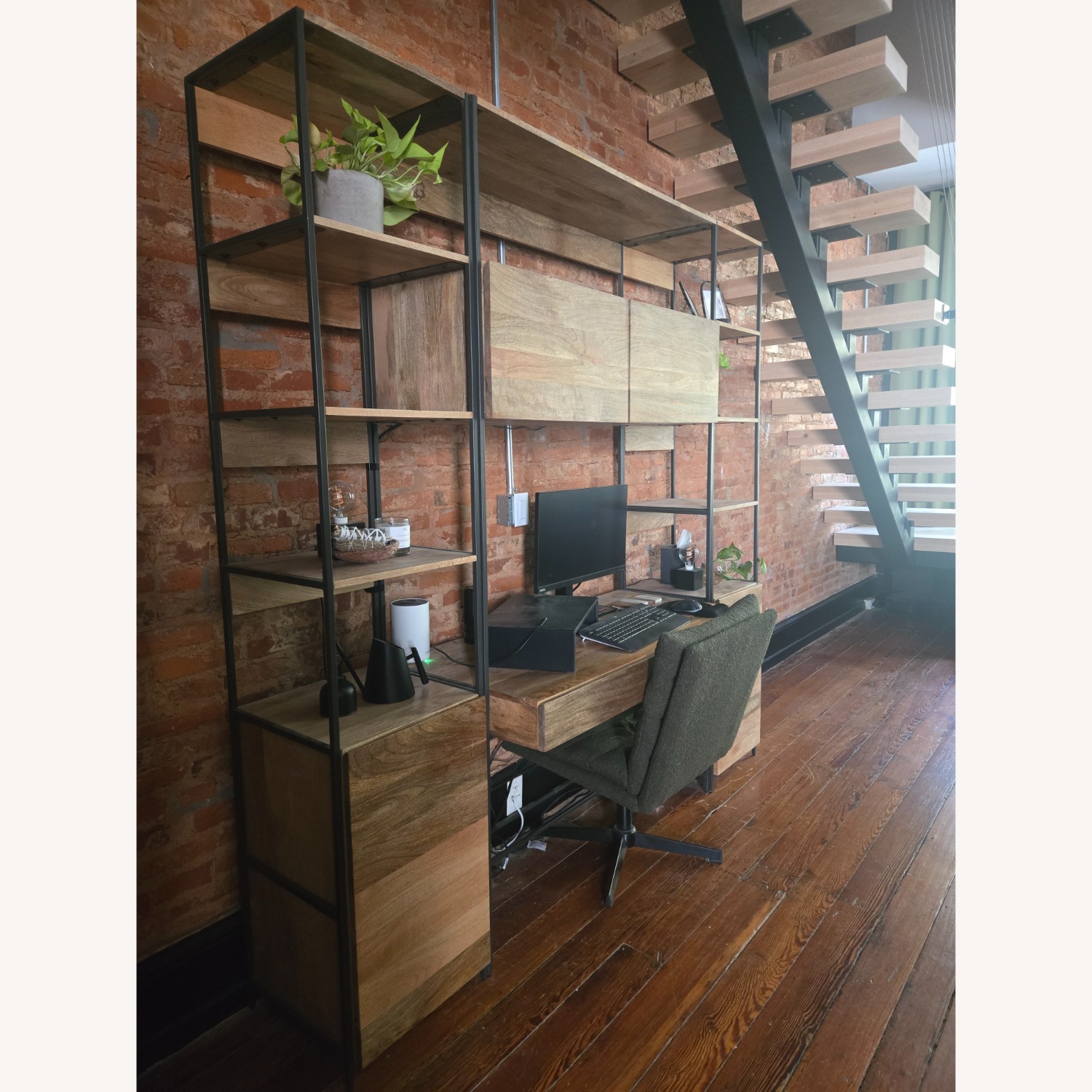 West Elm Industrial Solid Wood Modular Wall Desk - image-3