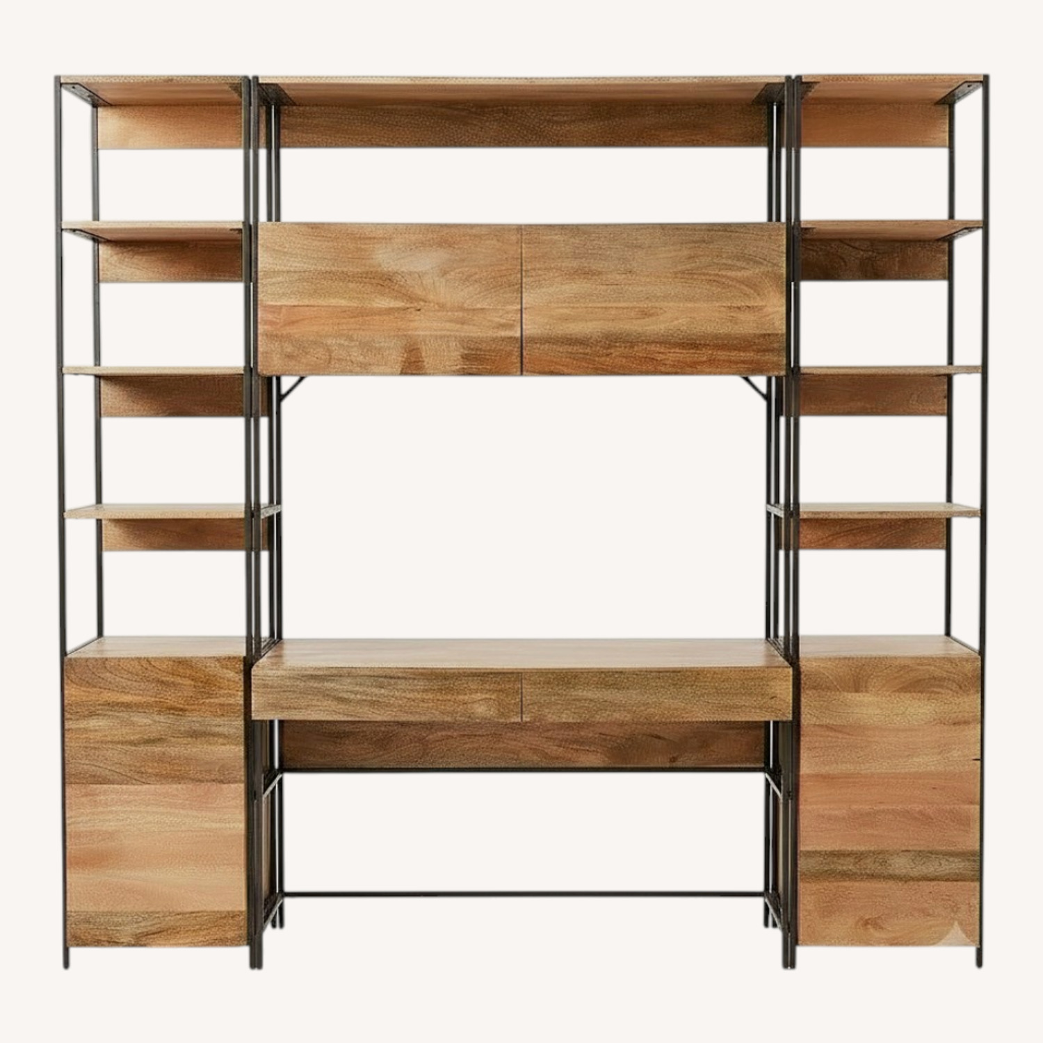 West Elm Industrial Solid Wood Modular Wall Desk - image-0