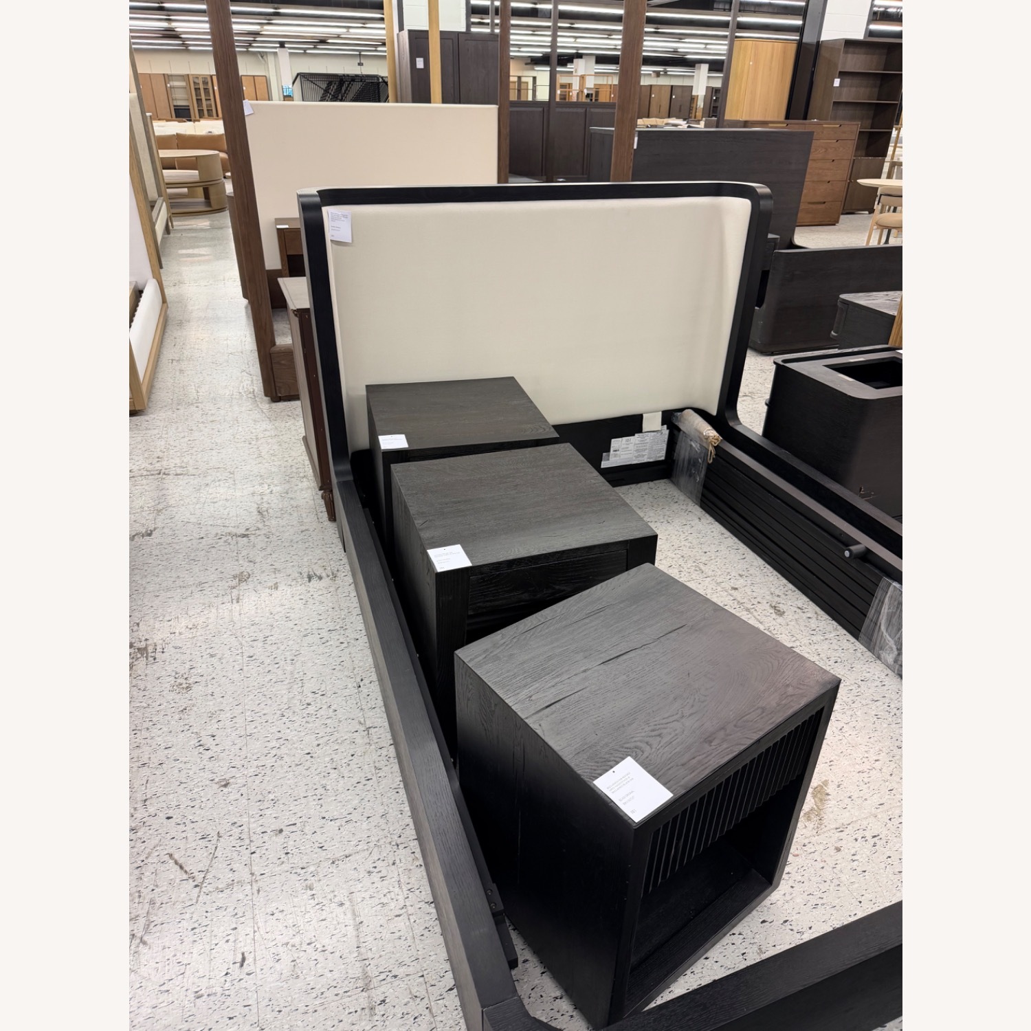 Restoration Hardware Oslo Black Wood Queen Bed - image-3