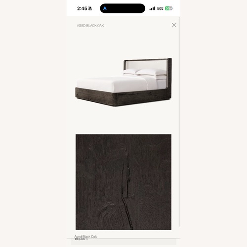 Used Restoration Hardware Oslo Black Wood Queen Bed for sale on AptDeco