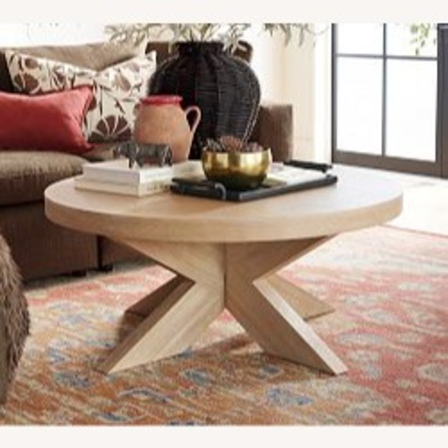 Farmhouse Modern Farmhouse Round Coffee Table 44" - image-3