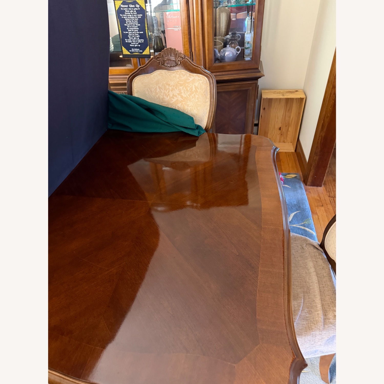 8 piece Polished Wood Extendable Dining Set - image-4