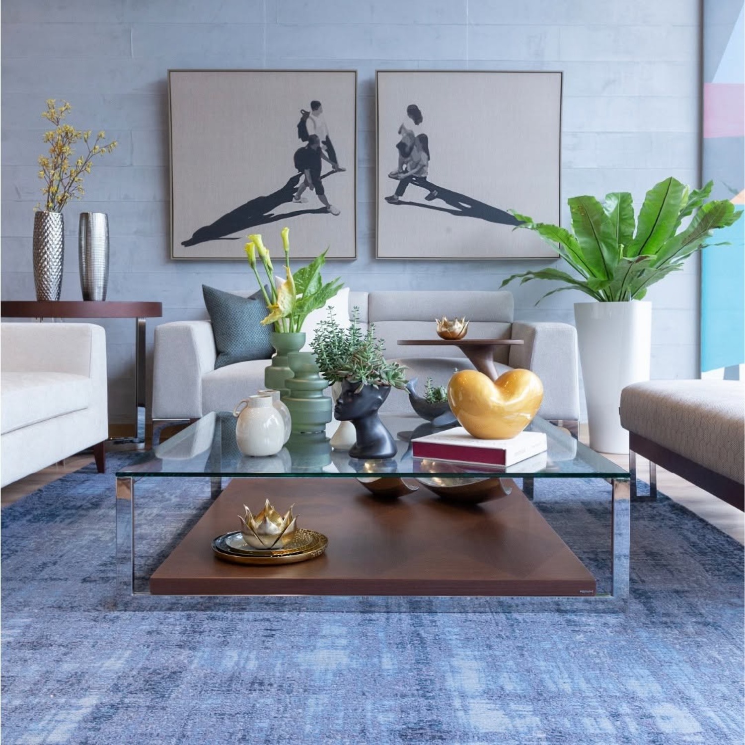 Wood & Glass Coffee Table - image-1