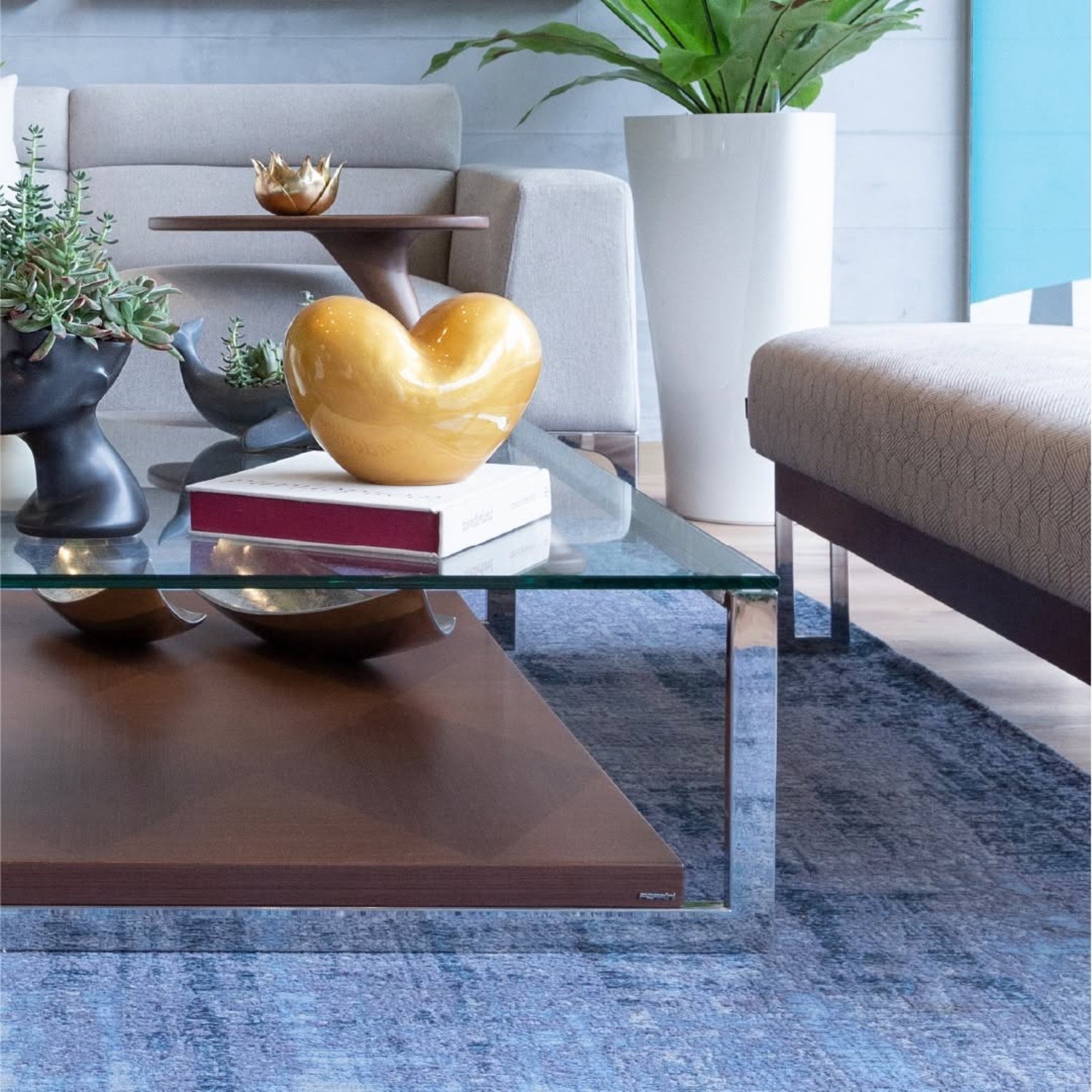 Wood & Glass Coffee Table - image-2