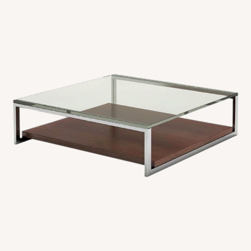 Used Wood & Glass Coffee Table for sale on AptDeco