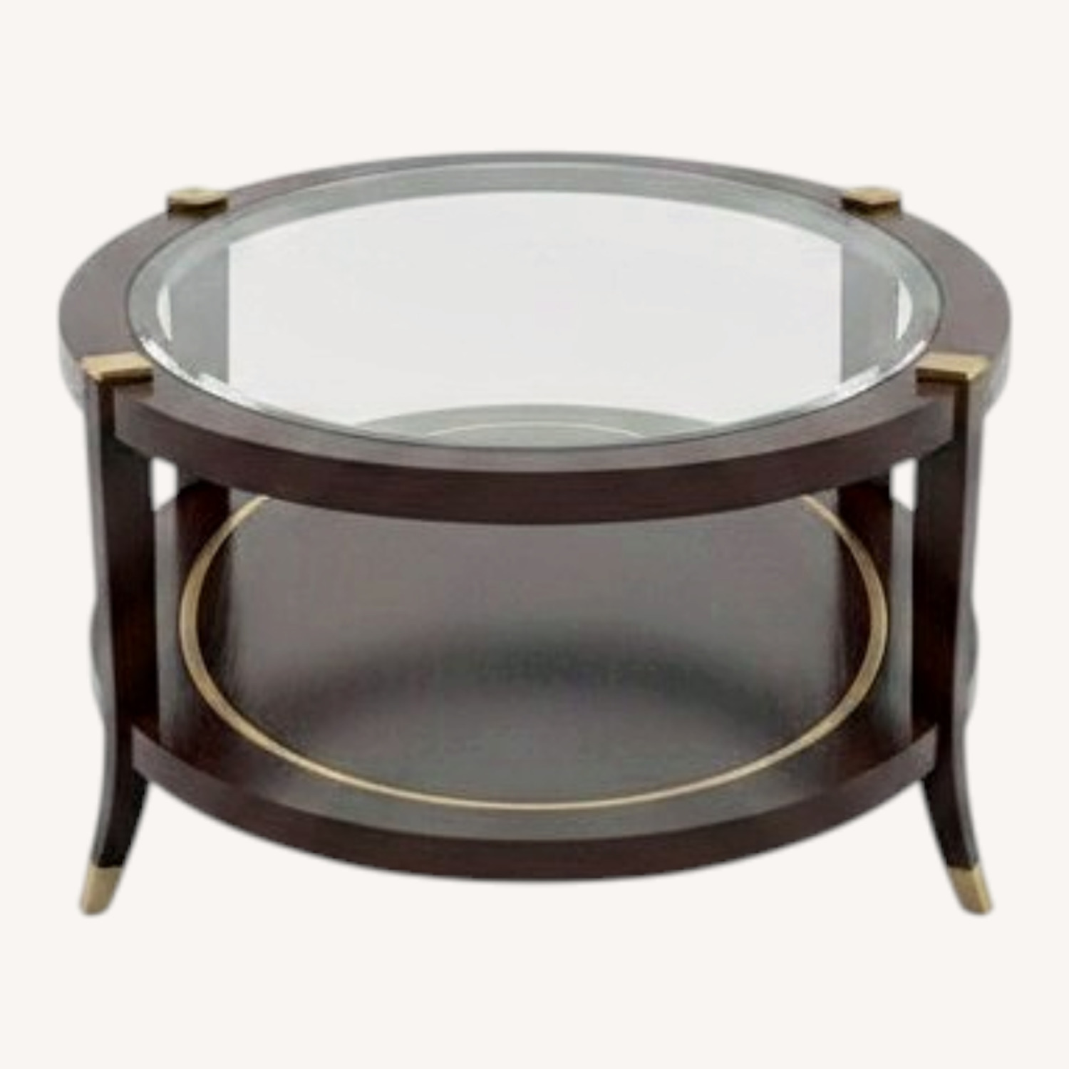 Dark Brown Glass Coffee Table - image-0
