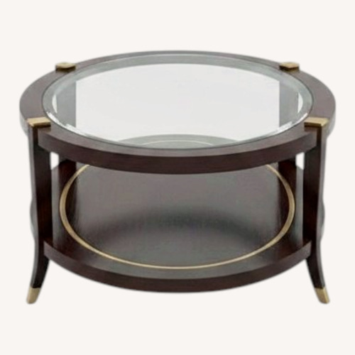 Used Dark Brown Glass Coffee Table for sale on AptDeco