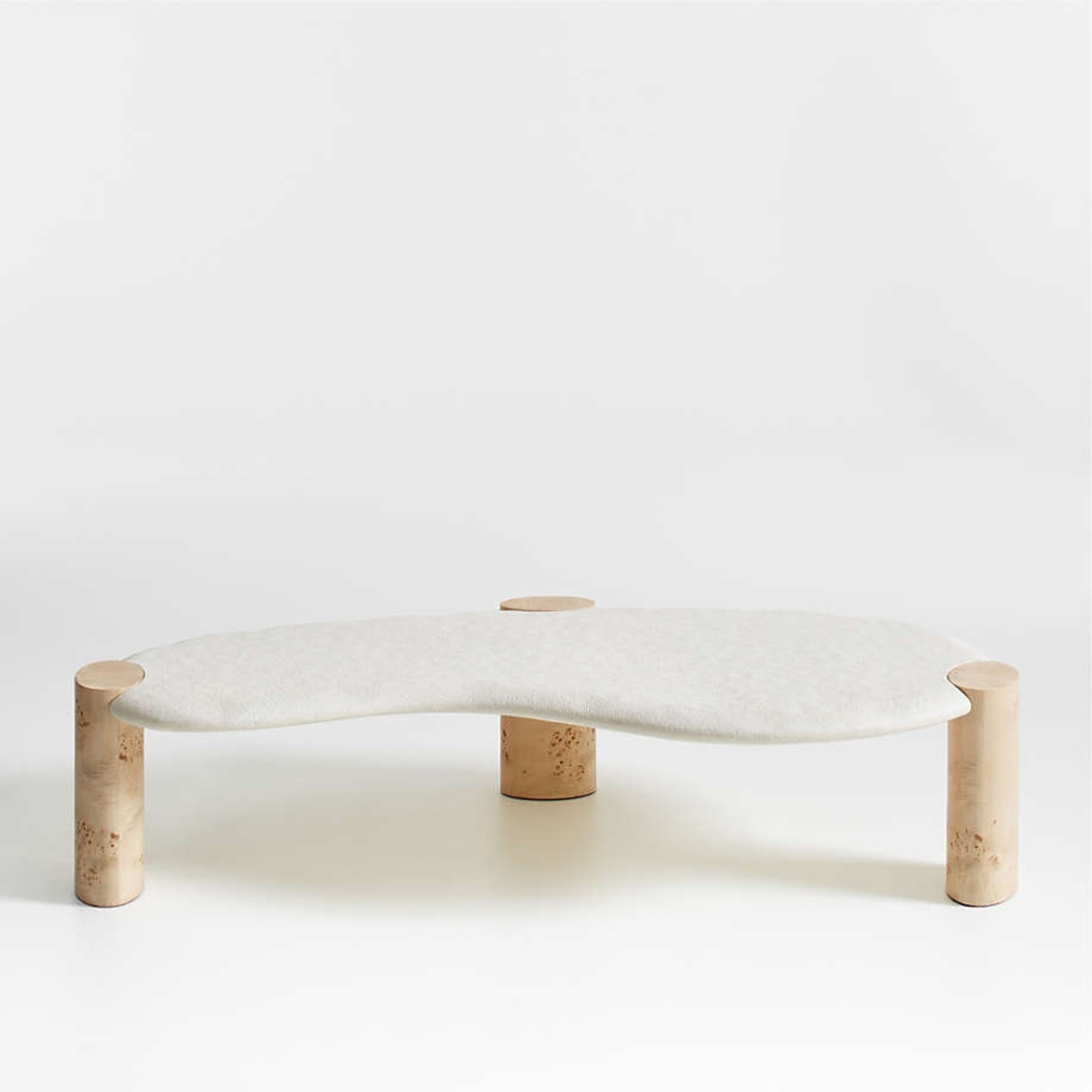 Sassolino Concrete and Burl Wood 68” Coffee Table - image-6
