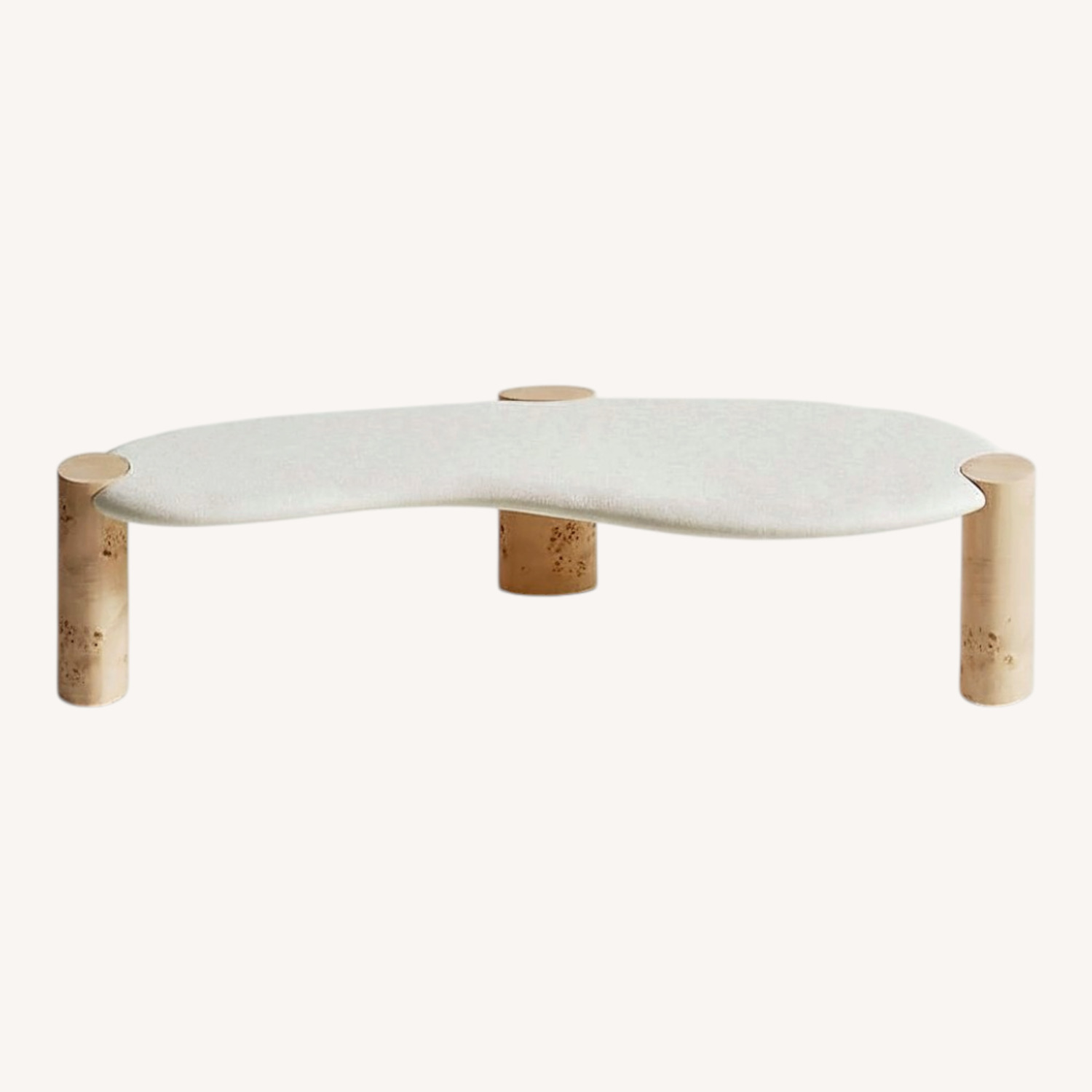 Sassolino Concrete and Burl Wood 68” Coffee Table - image-0