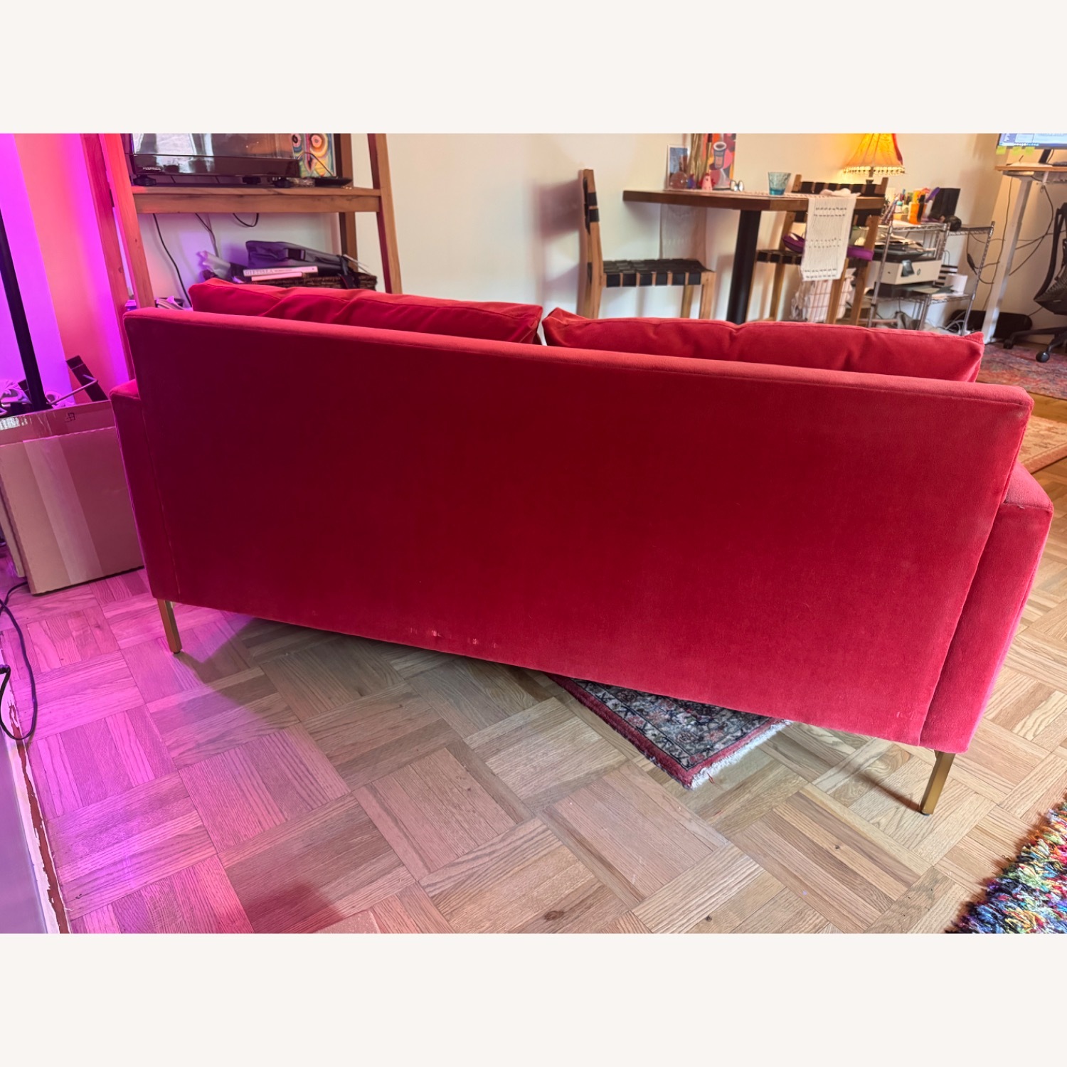 ABC Carpet and Home Red 2 Seater Sofa - image-7