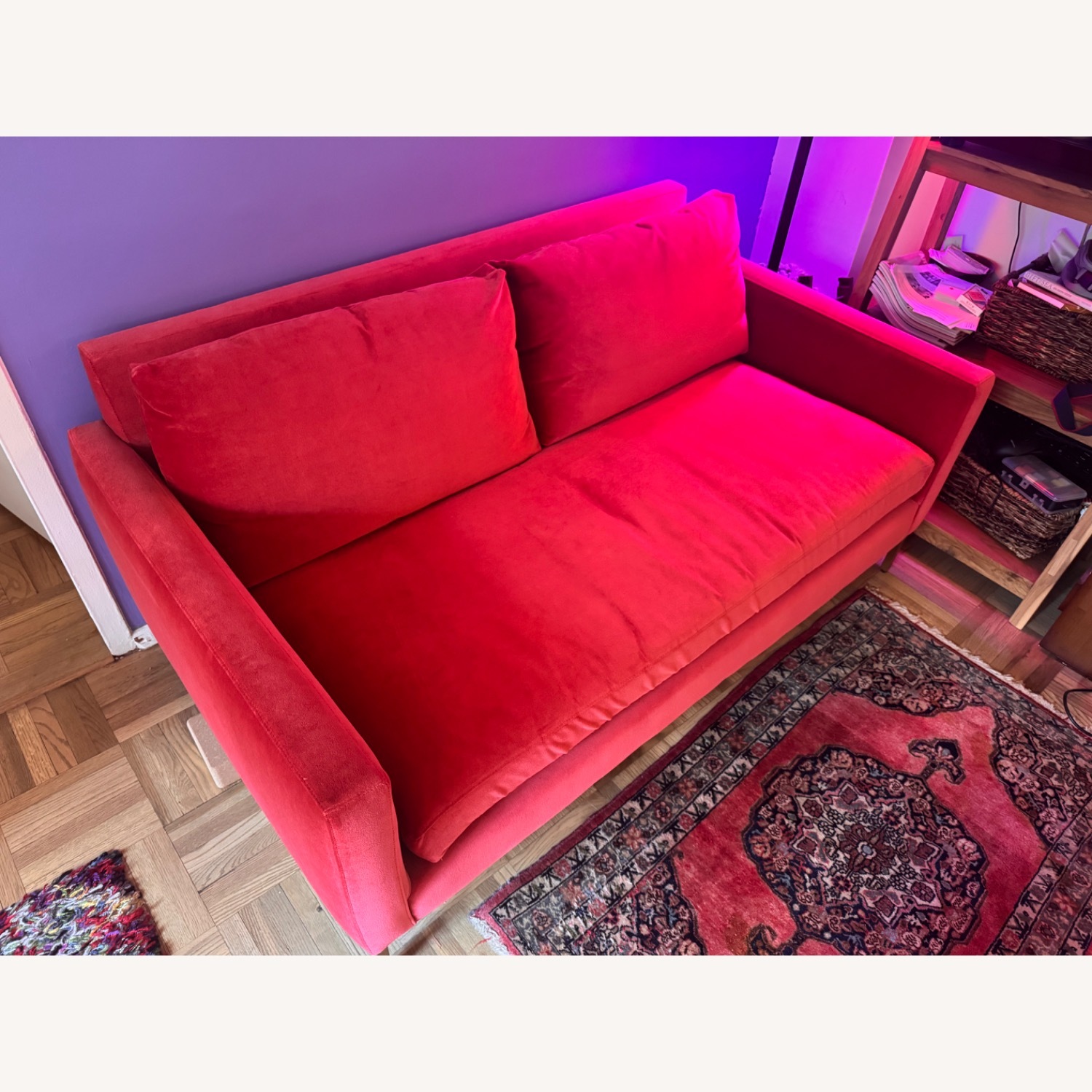 ABC Carpet and Home Red 2 Seater Sofa - image-2
