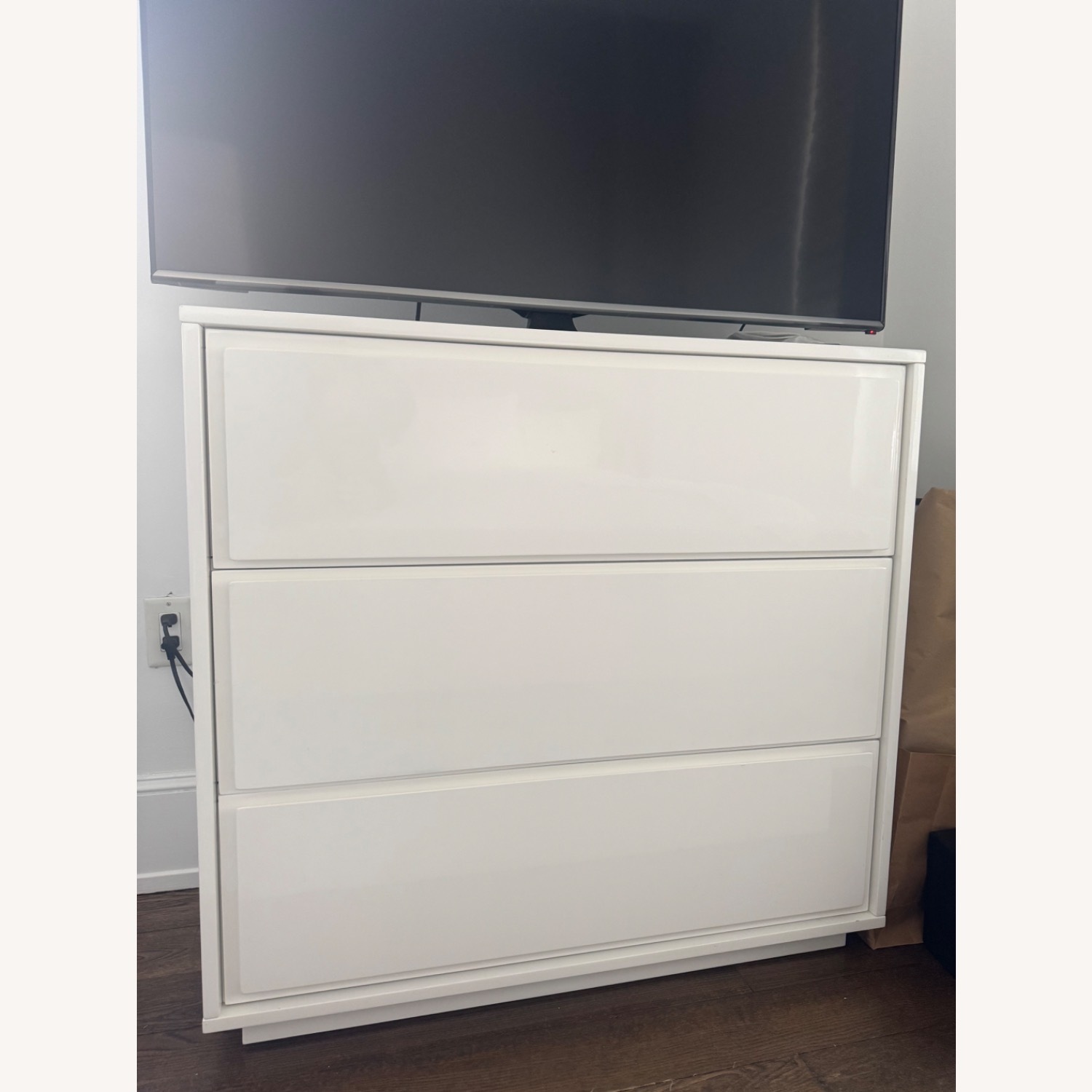 CB2 Gallery 3-Drawer White Dresser - image-1