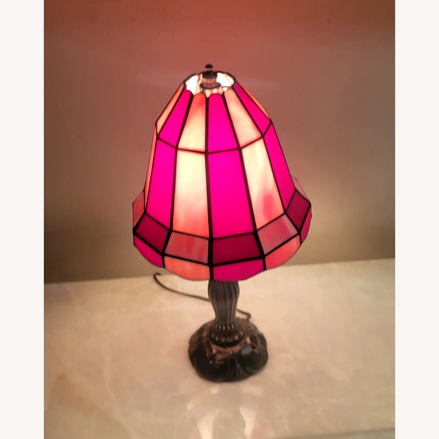 Vintage/Antique Tiffany Style Table Lam - image-5