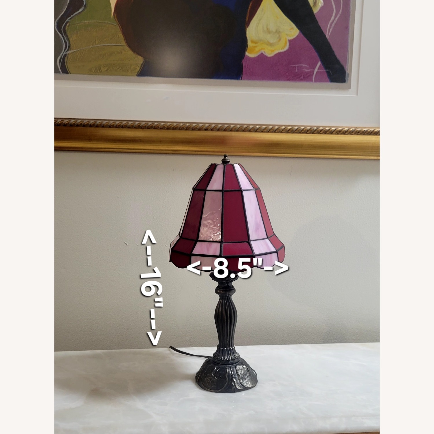 Vintage/Antique Tiffany Style Table Lam - image-7