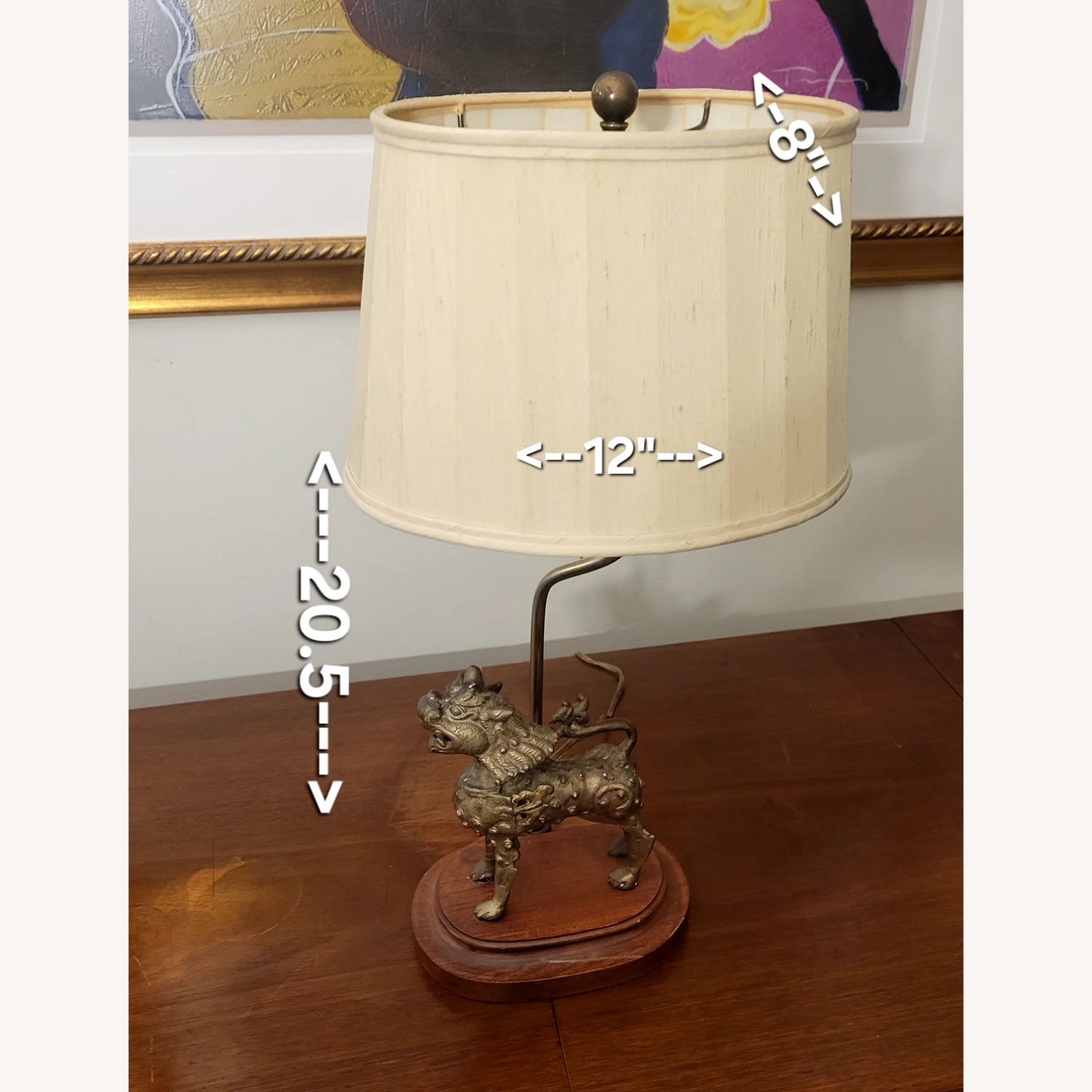 Vintage/Antique Gold Metal Table Lamp - image-2