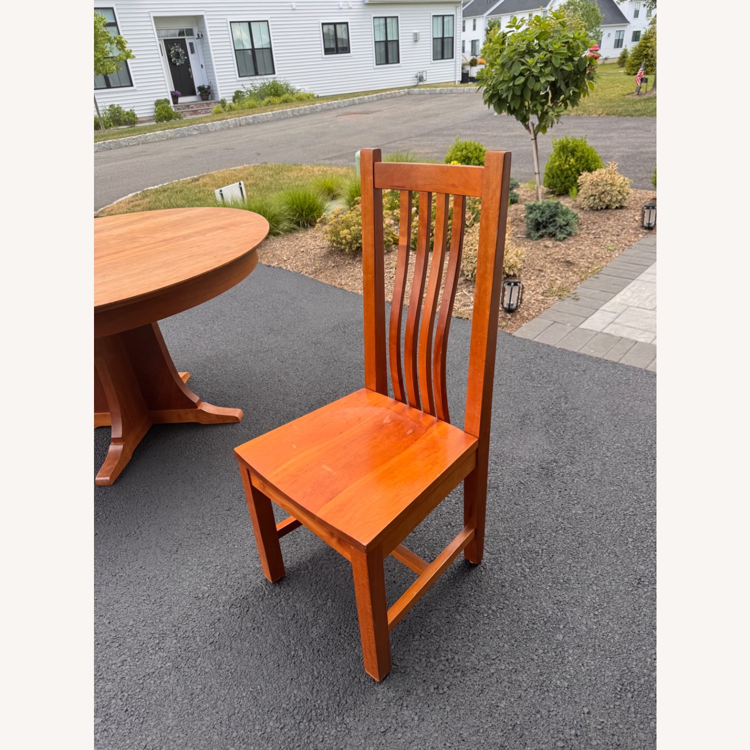 McKinnon Red Cherry Wood Dining Set - image-7