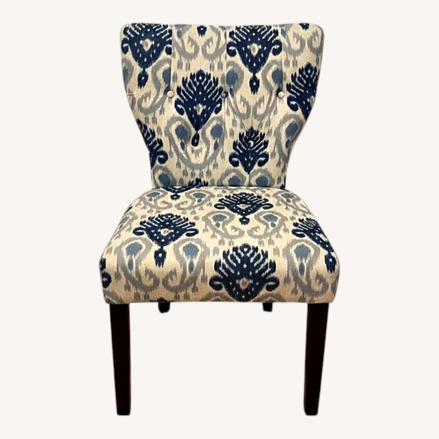 White/Grey/Navy Printed Chair - image-0