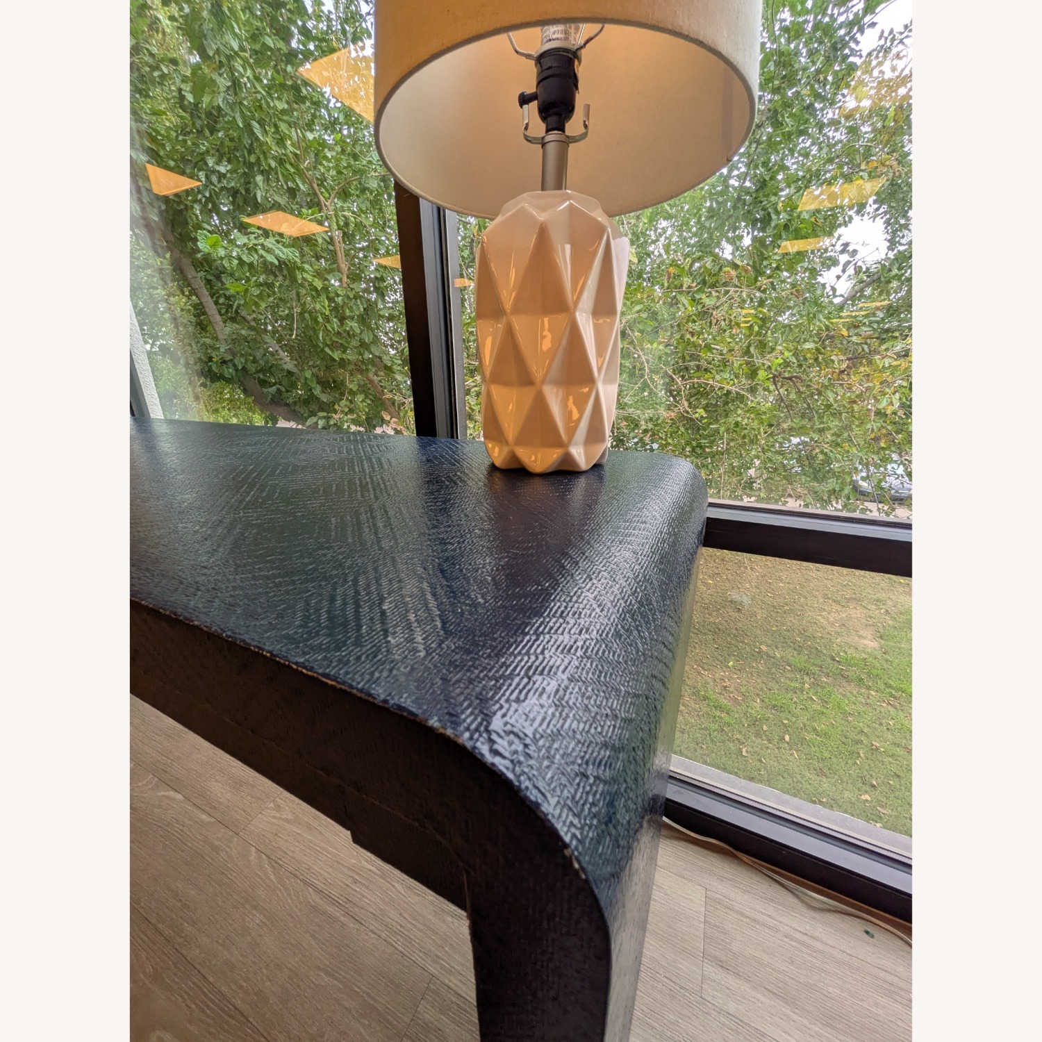 Harrison Van Horn Waterfall Corners Raffia Desk - image-3
